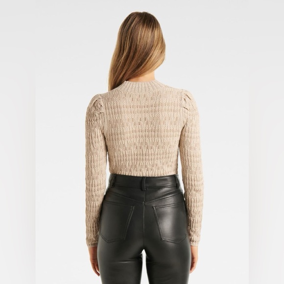 Ever New Clara pointelle metallic knit sweater M - Picture 3 of 8